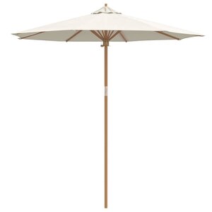 vidaXL Parasol de jardin Blanc crème Ø 270 x 260 cm Bambou
