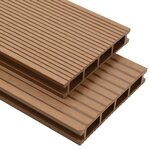vidaXL Panneaux de terrasse creux et accessoires WPC 15 m² 4 m Teck