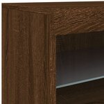 vidaXL Buffet avec lumières LED chêne marron 60x37x67 cm