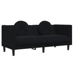 vidaXL Canapé avec coussins 2 places noir velours