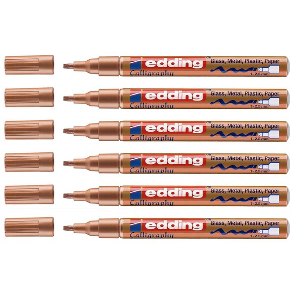 Marqueur Peinture Brillante 753 Cuivre Pointe Calligraphie 1-2 5 mm x 6 EDDING