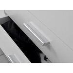 Lit adulte contemporain 160 x 200 cm - 4 tiroirs - 2 chevets avec niche - Blanc mat - UDINE