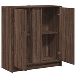 vidaXL Buffet avec LED chêne marron 77x34x85 cm bois d'ingénierie