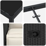vidaXL Ensemble de mobilier de jardin 5 pièces avec coussins en rattan poly noir