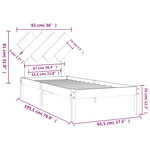 vidaXL Cadre de lit 90x190 cm Simple Bois massif