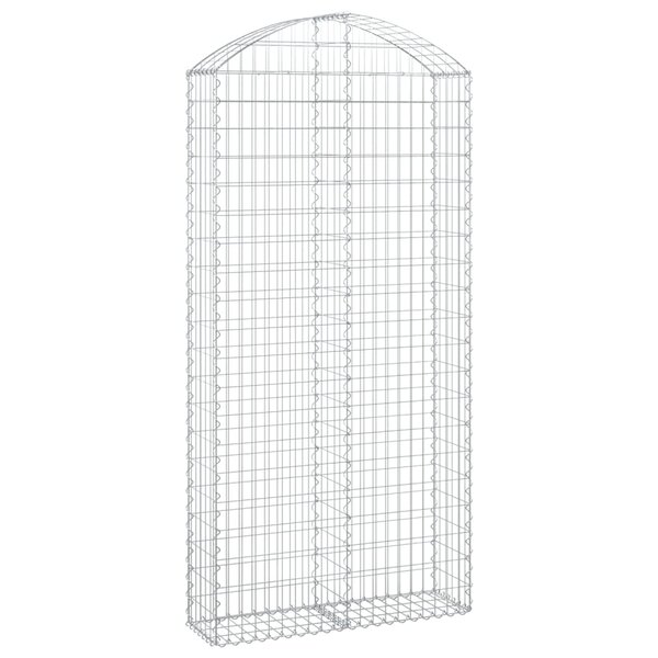 vidaXL Panier de gabions arqué 100x30x200/220 cm Fer galvanisé