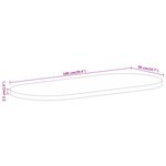 vidaXL Dessus de table 100x50x2 5cm ovale bois massif de manguier brut