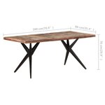vidaXL Table de salle à manger 180x90x76cm Bois de récupération solide