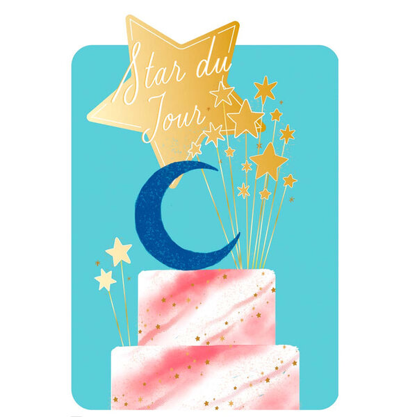 Carte de Vœux Thème Anniversaire Party Time - Plusieurs Styles - Star du jour - Draeger