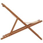 vidaXL Chaises de plage pliantes lot de 2 beige tissu et bois massif