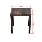 vidaXL Chaises longues avec table Résine tressée Marron