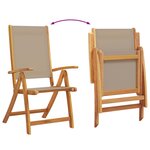 vidaXL Chaises pliables de jardin lot de 6 bois d'acacia et textilène