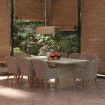 vidaXL Ensemble à dîner de jardin 9 Pièces Résine tressée Marron