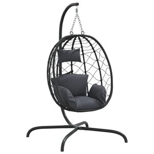 vidaXL Chaise suspendue en forme d'œuf avec coussin Anthracite