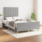 vidaXL Cadre de lit avec tête de lit Gris clair 120x200 cm Tissu