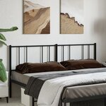 vidaXL Tête de lit métal noir 193 cm