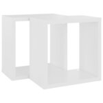 vidaXL Étagères cube murales 2 Pièces Blanc 26x15x26 cm