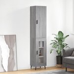 vidaXL Buffet haut Sonoma gris 34 5x34x180 cm Bois d'ingénierie