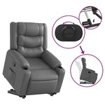 vidaXL Fauteuil inclinable Gris Similicuir