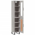 vidaXL Buffet haut Sonoma gris 34 5x34x180 cm Bois d'ingénierie