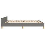 vidaXL Cadre de lit avec tête de lit Gris foncé 160 x 200 cm Tissu