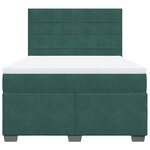 vidaXL Sommier à lattes de lit et matelas Vert foncé 140x190cm Velours