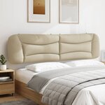 vidaXL Coussin de tête de lit crème 200 cm tissu