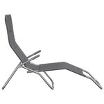 vidaXL Chaises longues pliables lot de 2 gris textilène et acier