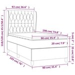 vidaXL Sommier à lattes de lit avec matelas Noir 90x190 cm Tissu