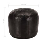 vidaXL Pouf 40 x 35 cm Noir Cuir véritable de chèvre