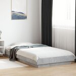 vidaXL Cadre de lit avec lumières LED gris béton 90x200 cm