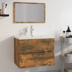 vidaXL Meubles de salle de bain Chêne fumé Bois d'ingénierie