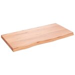 vidaXL Dessus de table marron clair bois chêne massif traité