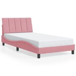 vidaXL Cadre de lit sans matelas Hanko rose 100x200 cm velours