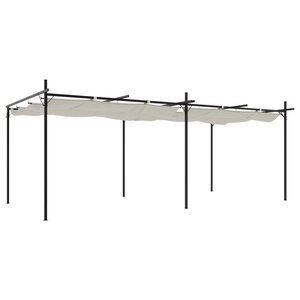vidaXL Pergola avec toit rétractable crème 589x292x230 cm