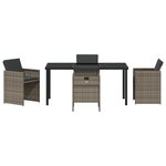vidaXL Ensemble de repas de jardin de 5 pièces avec coussins en rattan poly gris