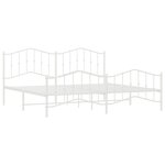 vidaXL Cadre de lit métal avec tête de lit/pied de lit blanc 193x203cm
