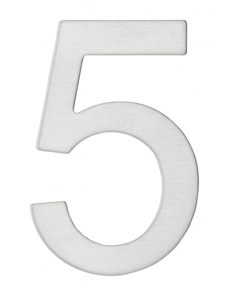 THIRARD - Chiffre 5 adhésif  inox  H.76mm