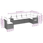 vidaXL Salon de jardin avec coussins 6 Pièces beige résine tressée