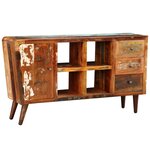 vidaXL Armoire avec 1 porte 4 étagères 3 tiroirs Bois massif récupéré