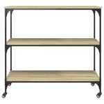 vidaXL Chariot de cuisine chêne sonoma 102x50x95 cm bois d'ingénierie