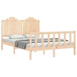 vidaXL Cadre de lit avec tête de lit 140x190 cm bois massif