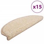 vidaXL Tapis d'escalier 15 Pièces crème 65x21x4 cm