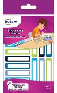 RESMI30G - 30 étiquettes stylos (bleu/vert) - 50 x 10 mm AVERY