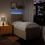 vidaXL Sommier à lattes de lit et matelas Crème 90x190 cm Tissu
