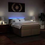 vidaXL Sommier à lattes de lit avec matelas Cappuccino 140x190 cm