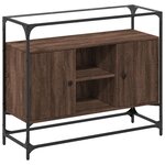 vidaXL Buffet avec dessus en verre chêne marron bois d'ingénierie