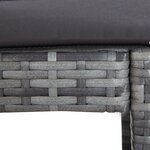 vidaXL Meuble de bar de jardin 7 Pièces et coussins Résine tressée Gris