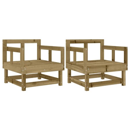 vidaXL Chaises de jardin lot de 2 bois de pin imprégné