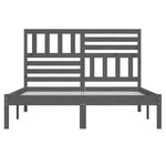 vidaXL Cadre de lit Gris 150x200 cm Bois de pin massif Très grand